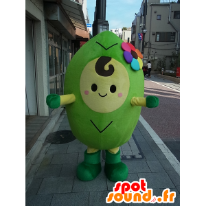 ミヤリンのマスコット、緑の男、花のある巨大な野菜-MASFR27245-日本のゆるキャラのマスコット