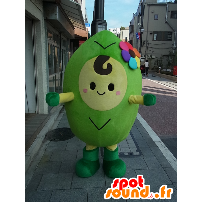 Mascot MiyaRin, groen man, reuze groente met een bloem - MASFR27245 - Yuru-Chara Japanse Mascottes
