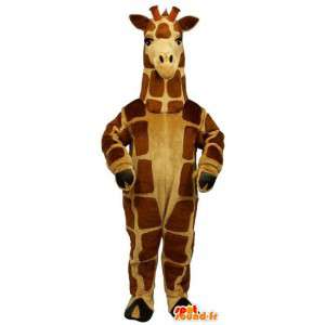 Mascotte de girafe jaune et marron, très réaliste - MASFR007027 - Mascottes de Girafe