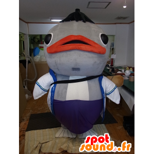 Mascotte de Yasutaro, gros poisson gris, carpe géante - MASFR27246 - Mascottes Yuru-Chara Japonaises