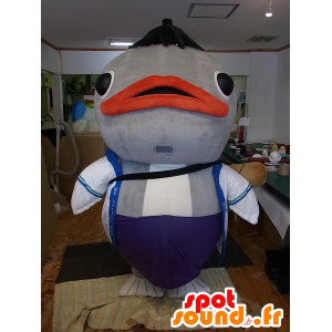 Mascot Yasutaro, peixe grande cinza, carpa gigante - MASFR27246 - Yuru-Chara Mascotes japoneses