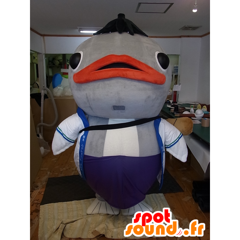 Yasutaro mascotte, grosso pesce grigio, carpe gigante - MASFR27246 - Yuru-Chara mascotte giapponese