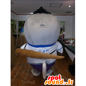 Yasutaro maskot, stor grå fisk, kæmpe karpe - Spotsound maskot