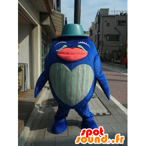 Akuan mascotte, blauw en rood, enorme walvis - MASFR27247 - Yuru-Chara Japanse Mascottes