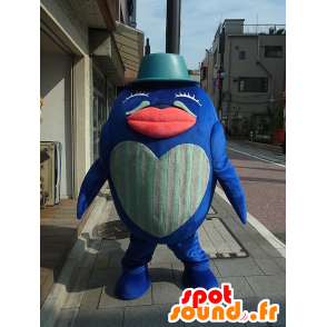 Mascote Akuan, azul e vermelho, baleia gigante - MASFR27247 - Yuru-Chara Mascotes japoneses