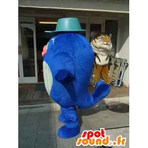 Akuan μασκότ, μπλε και κόκκινο, γιγαντιαία φάλαινα - MASFR27247 - Yuru-Χαρά ιαπωνική Μασκότ