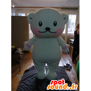 Mascotte de Purikumakun, gros nounours blanc et rose - MASFR27248 - Mascottes Yuru-Chara Japonaises