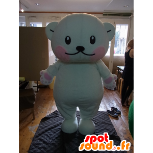 Purikumakun mascot, big teddy bear white and pink - MASFR27248 - Yuru-Chara Japanese mascots
