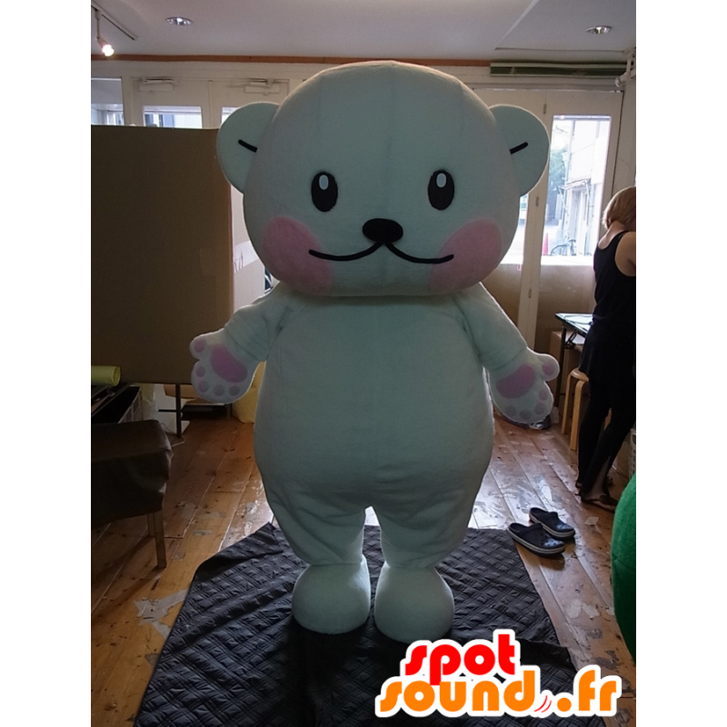 Mascotte de Purikumakun, gros nounours blanc et rose - MASFR27248 - Mascottes Yuru-Chara Japonaises