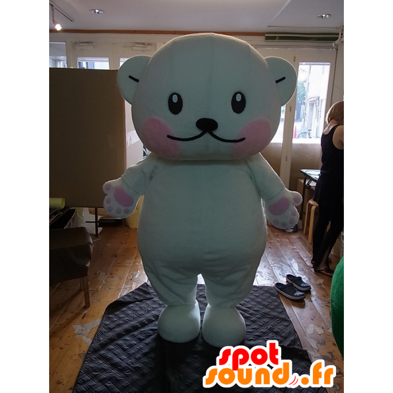 Purikumakun mascot, big teddy bear white and pink - MASFR27248 - Yuru-Chara Japanese mascots