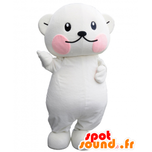 Mascotte de Purikumakun, gros nounours blanc et rose - MASFR27248 - Mascottes Yuru-Chara Japonaises