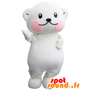 Purikumakun mascot, big teddy bear white and pink - MASFR27248 - Yuru-Chara Japanese mascots