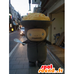 Itamekun mascot, gray boy with a plate on the head - MASFR27250 - Yuru-Chara Japanese mascots