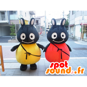 Mascots Setagaya, 2 ladybugs red and yellow - MASFR27252 - Yuru-Chara Japanese mascots