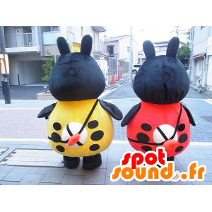 Mascots Setagaya, 2 Marienkäfer rot und gelb - MASFR27252 - Yuru-Chara japanischen Maskottchen