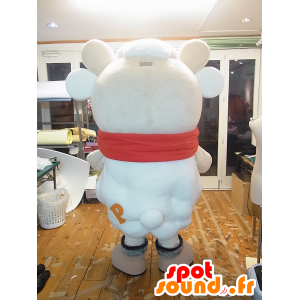 Pido-chan Maskottchen, riesige weiße Schafe mit einem roten Schal - MASFR27254 - Yuru-Chara japanischen Maskottchen