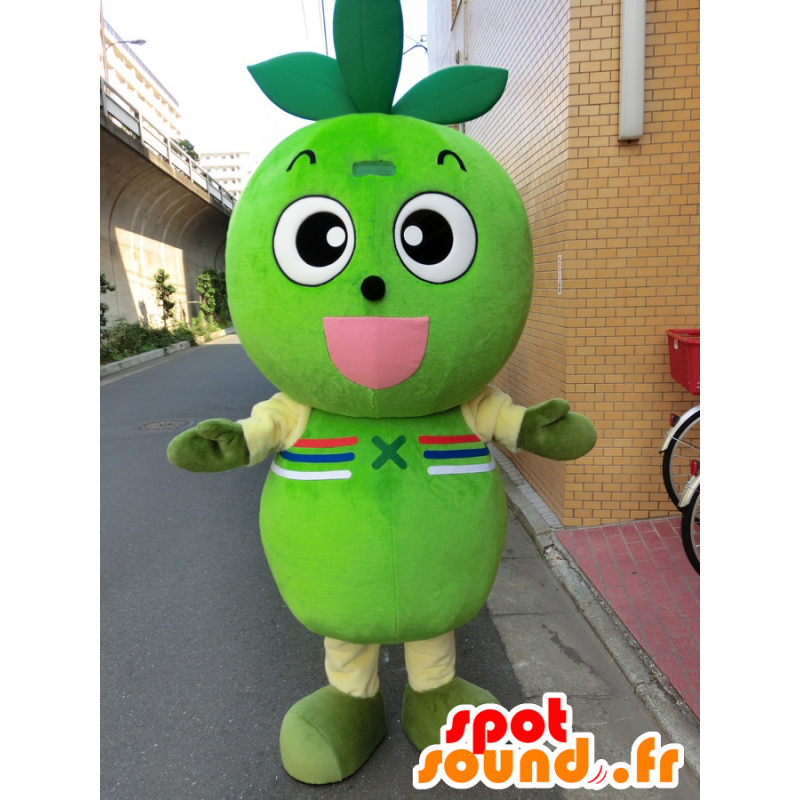 Mascotte de SasaTaro, bonhomme vert avec des feuilles sur la tête - MASFR27258 - Mascottes Yuru-Chara Japonaises