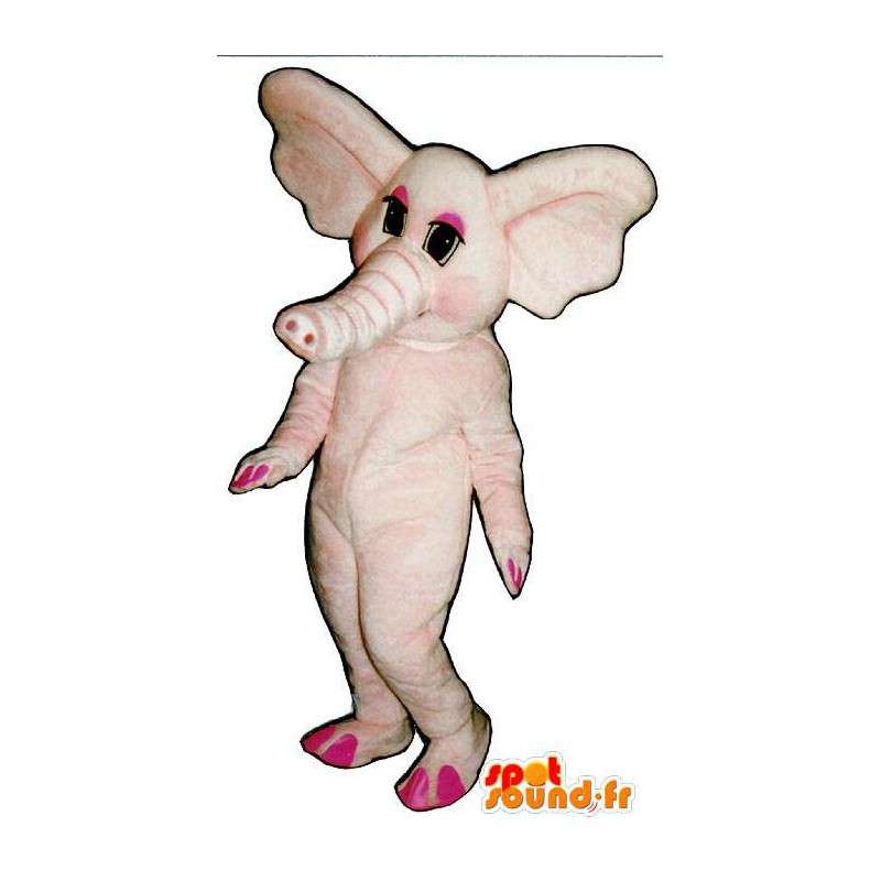 Mascot pequeno elefante rosa pálido - MASFR007031 - Elephant Mascot