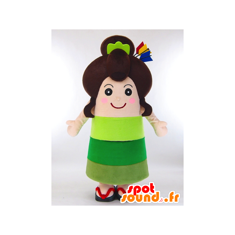 Menina Mascot Yano-chan no vestido verde e cabelos longos - MASFR27261 - Yuru-Chara Mascotes japoneses