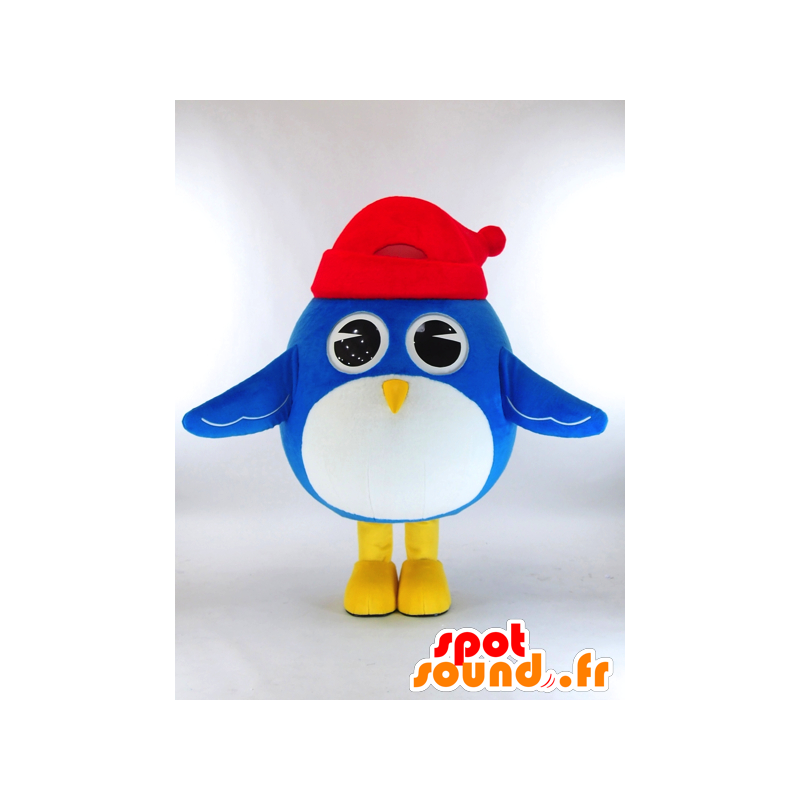 Togabo mascotte, grote blauwe en witte vogel met een dop - MASFR27262 - Yuru-Chara Japanse Mascottes