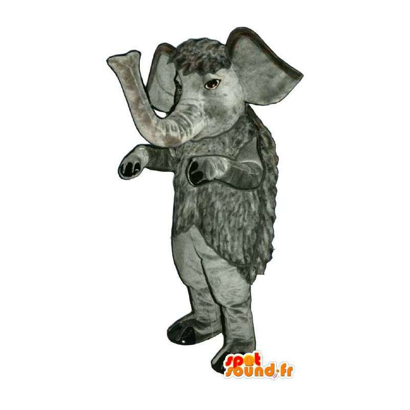 灰色のマンモスマスコット-カスタマイズ可能なコスチューム-MASFR007032-行方不明の動物のマスコット