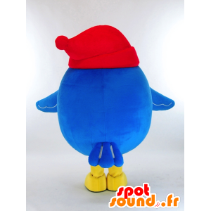 Togabo mascotte, grote blauwe en witte vogel met een dop - MASFR27262 - Yuru-Chara Japanse Mascottes