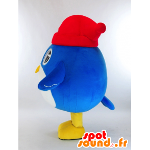 Togabo mascotte, grote blauwe en witte vogel met een dop - MASFR27262 - Yuru-Chara Japanse Mascottes