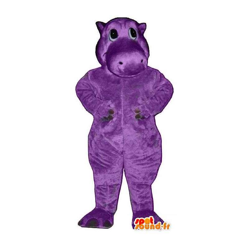 紫のカバのマスコット-カスタマイズ可能な衣装-MASFR007033-カバのマスコット