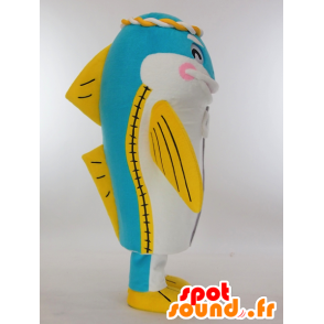 Mascota Hirakingu, blanco y amarillo caballa gigante - MASFR27267 - Yuru-Chara mascotas japonesas