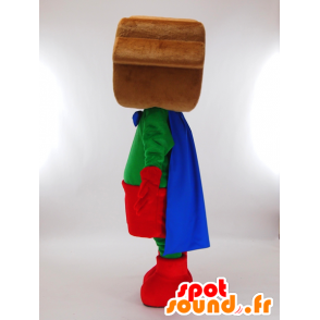 Mascotte de House-kun, maison marron en tenue de super-héros - MASFR27268 - Mascottes Yuru-Chara Japonaises