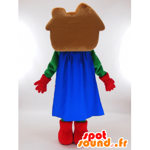 Mascot House-kun, bruin huis superheld outfit - MASFR27268 - Yuru-Chara Japanse Mascottes