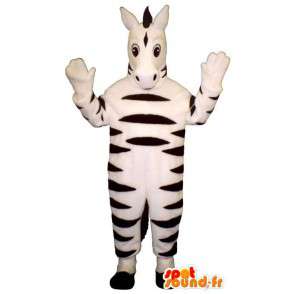 Sort og hvid zebramaskot - Kostume, der kan tilpasses -
