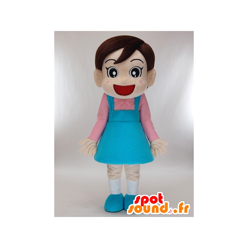 Maskot Nacchan oblečená holčička v růžové a modré - MASFR27269 - Yuru-Chara japonské Maskoti