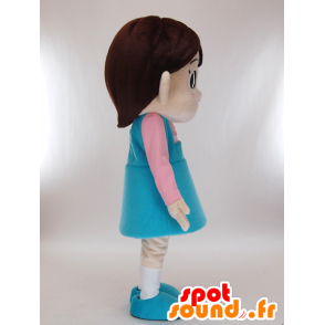 Mascotte Nacchan, vestita di rosa e blu - MASFR27269 - Yuru-Chara mascotte giapponese