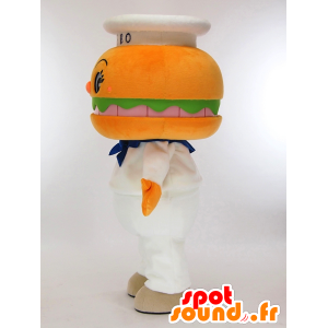 Mascotte de Sasebo Burger boy, hamburger orange géant - MASFR27271 - Mascottes Yuru-Chara Japonaises