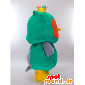 Sanlabo mascotte, arancio e giallo gufo verde con una corona - MASFR27274 - Yuru-Chara mascotte giapponese