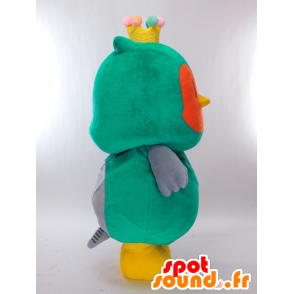 Mascot Sanlabo, oranje en geel groen uil met een kroon - MASFR27274 - Yuru-Chara Japanse Mascottes