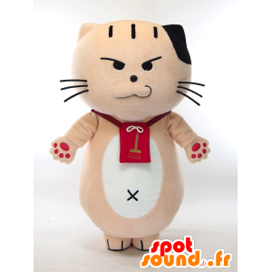 Mascot Nyanso-ji, beige cat, black and white yellow, very fun - MASFR27276 - Yuru-Chara Japanese mascots