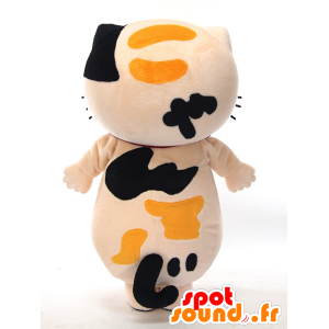 Mascot Nyanso-ji, beige Katze, schwarz und weiß, sehr lustig - MASFR27276 - Yuru-Chara japanischen Maskottchen