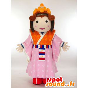 Mascot Japanische Frau in traditioneller bunten Kleid - MASFR27278 - Yuru-Chara japanischen Maskottchen