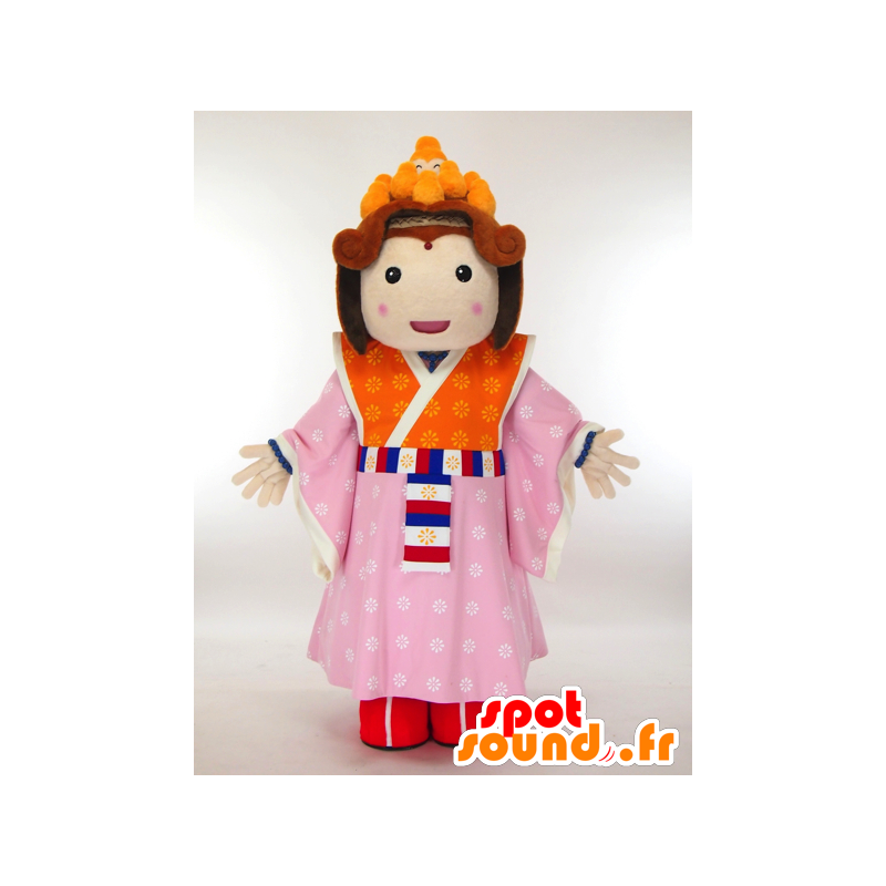 Mulher japonesa Mascot no vestido colorido tradicional - MASFR27278 - Yuru-Chara Mascotes japoneses