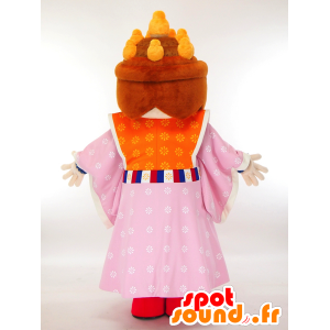 Mascot Japanische Frau in traditioneller bunten Kleid - MASFR27278 - Yuru-Chara japanischen Maskottchen