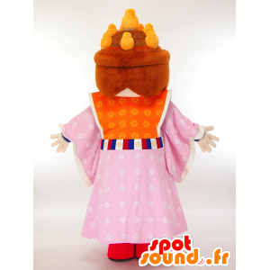 Mascot Japanese woman in traditional colorful dress - MASFR27278 - Yuru-Chara Japanese mascots