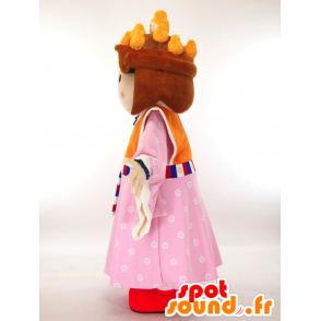 Μασκότ ιαπωνική γυναίκα στην παραδοσιακή πολύχρωμο φόρεμα - MASFR27278 - Yuru-Χαρά ιαπωνική Μασκότ