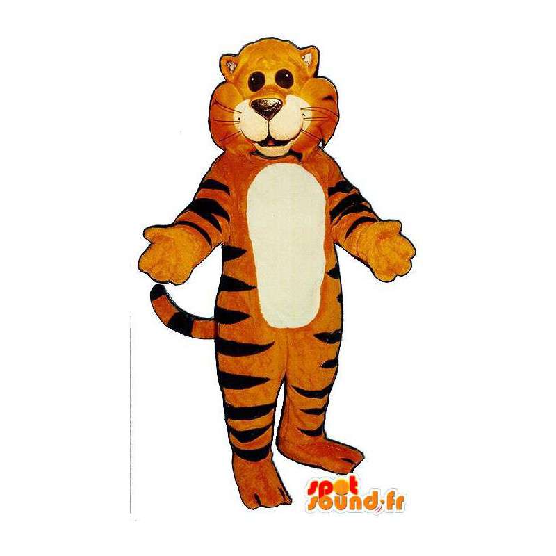 Laranja tigre listrado terno preto - MASFR007037 - Tiger Mascotes