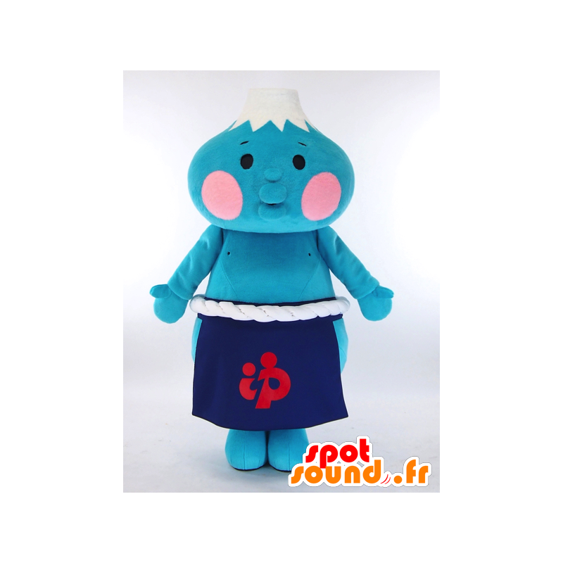 Mascotte du Mont Fuji, montagne bleu et blanche en tenue de sumo - MASFR27279 - Mascottes Yuru-Chara Japonaises