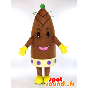 Mascot Burukun, dennenappel bruin en groen, reuze - MASFR27280 - Yuru-Chara Japanse Mascottes