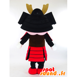 Pink maskot samuraj s černé a červené šaty - MASFR27281 - Yuru-Chara japonské Maskoti