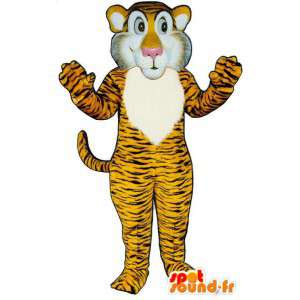 Μασκότ κίτρινο πορτοκαλί τίγρης ριγέ μαύρο - MASFR007038 - Tiger Μασκότ