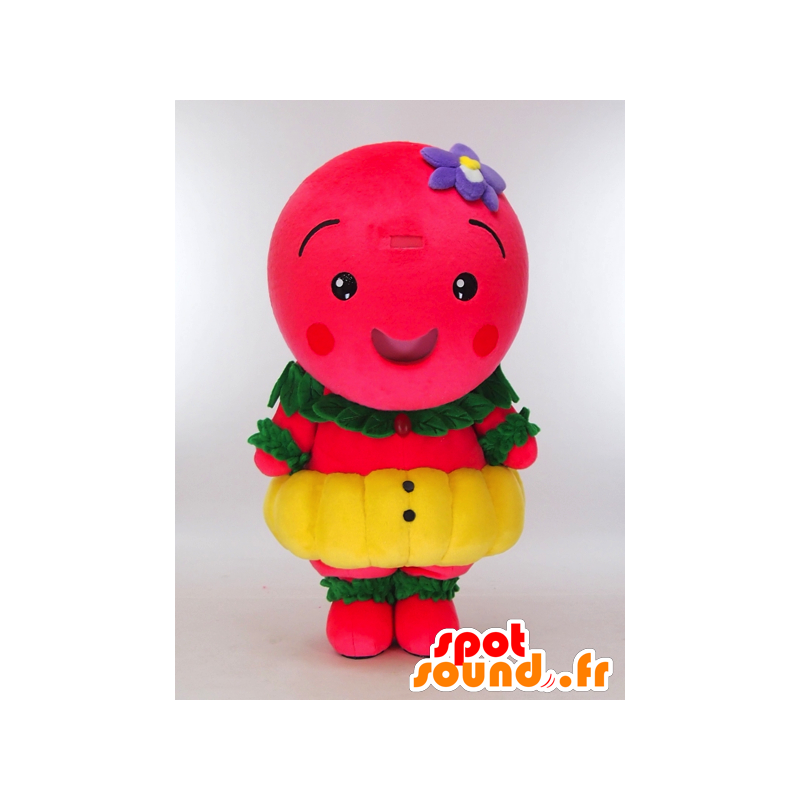 Mascot Mahy Castle, roze man, all round geel en groen - MASFR27284 - Yuru-Chara Japanse Mascottes